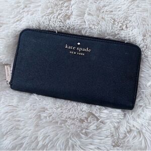 Kate Spade Black Shimmer Zippered Wallet